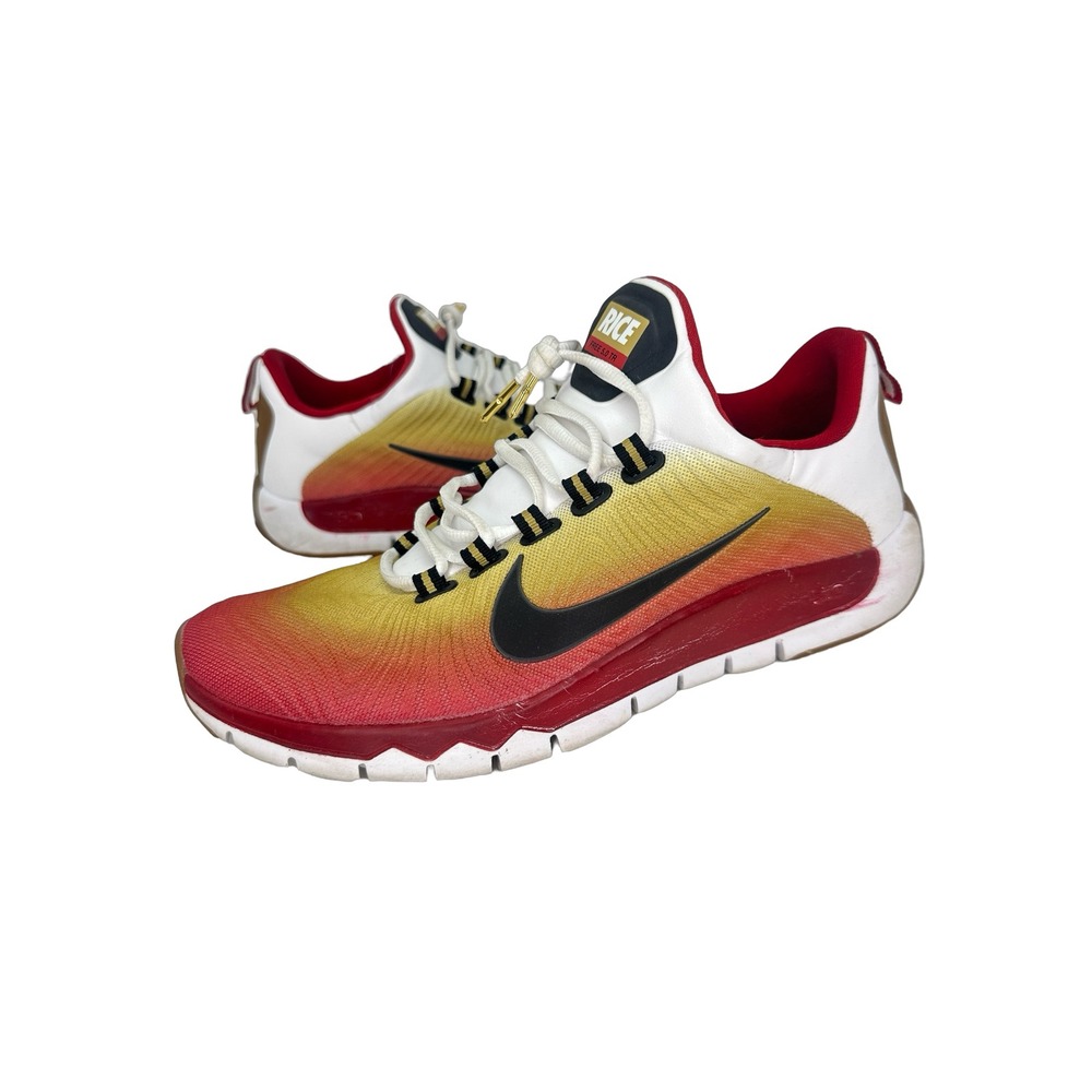 Nike Free 5.0 TR Jerry Rice 49ers Red Gold White Training Shoes 644682-199 12